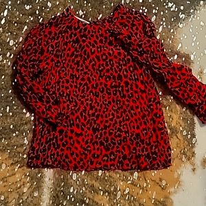 Zara red and black blouse